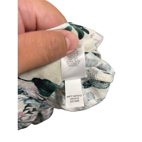 J. Jill Linen Stretch Floral Crop Pants Size Petite XS - Picture 7 of 7